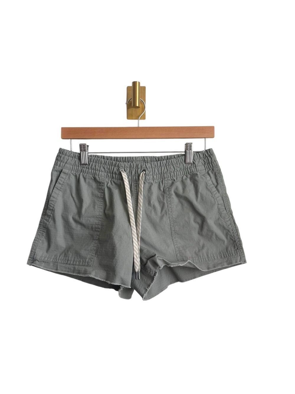 Vuori Vintage Ripstop Shorts Raw Hem Gray DuraTerra Women's XS